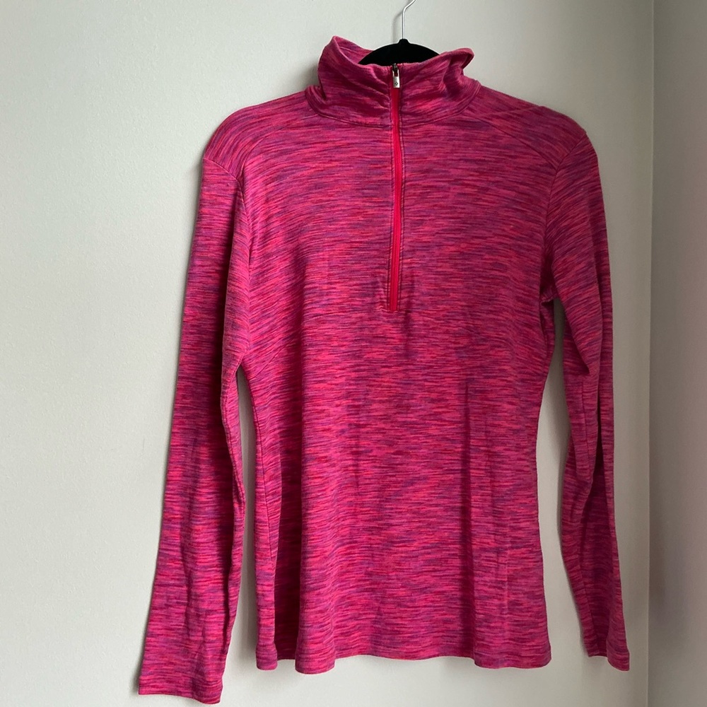 Columbia Women's Vibrant Pink Quarter-Zip Pullover-Size L